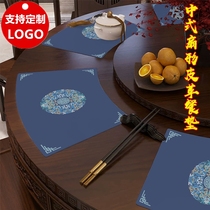 Chinese fan-shaped round table placemat high-end light luxury high-end hotel commercial insulated dining table mat waterproof oil-proof no-wash