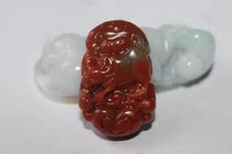 Zodiac Chicken blood jade Jade Pendant Natural Jade Pendant Ugly Bull Fine Carved Stone Pendant