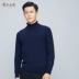 Ordos 1980 18 mùa thu và mùa đông mới áo len sọc cao cổ nam len áo thun tay dài nam Áo len Cashmere