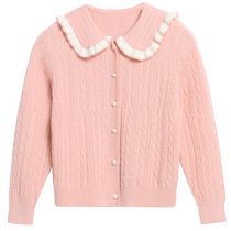 Ordos Cashmere Sweater Cardigan Girls Knitted Sweater 24th Autumn and Winter New Arrival Lapel Breathable Warmth Versatile Outerwear