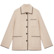 (First Velvet) ERDOS Good Series Pure Cashmere Loose Jacket 24th Autumn and Winter New Womens Lapel Thick Top