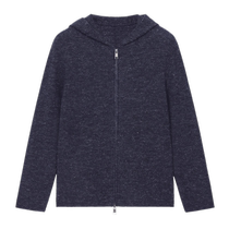 ERDOS casual hooded cardigan 2024 early autumn new mens zipper jacket wool linen blend comfortable