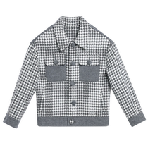 Ordos childrens boys coat 2024 autumn and winter new childrens coat lapel versatile plaid coat