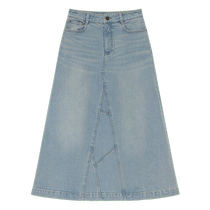 ERDOS Retro Light Blue Denim Skirt Womens 24th Spring New Casual Loose A-Line Mid-Length Skirt