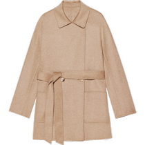 Ordos 1980 suit collar wool cashmere coat 24 winter new womens lace-up double-breasted coat