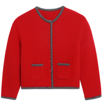 Ordos children and girls zodiac year red sweater warm sweater 24 autumn and winter new round neck small fragrance