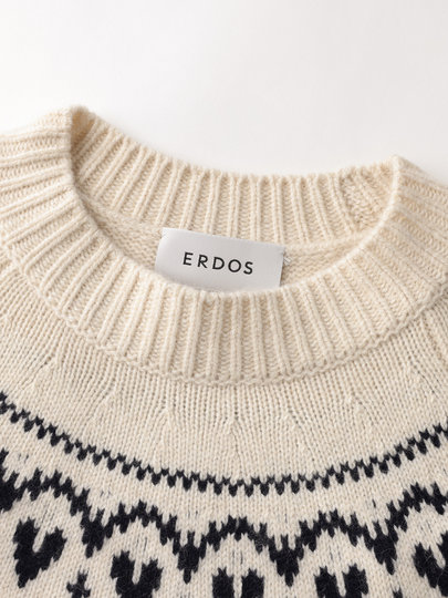 【费尔岛毛衣】ERDOS 羊绒牦牛绒圆领厚款提花针织衫冬女