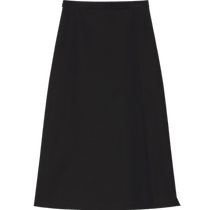 ERDOS black side slit skirt for women 24 spring new silk wool twill elegant commuting long A-line skirt