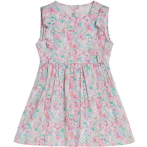 erdosKIDS Toddler Cotton Dress 24 Summer New Pink Floral Thin Style Comfortable Breathable and Comfortable