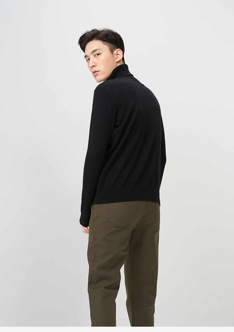 ERDOS mùa thu và mùa đông cao cổ áo màu rắn nam cashmere áo len E177A0002