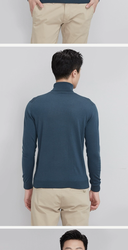 Ordos mùa thu và mùa đông worsted màu rắn cao cổ áo của nam giới áo len cashmere Q177A0005