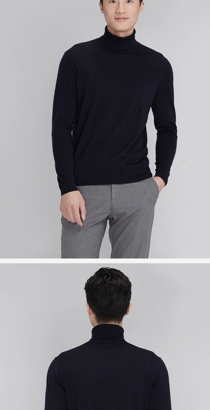 Ordos mùa thu và mùa đông worsted màu rắn cao cổ áo của nam giới áo len cashmere Q177A0005