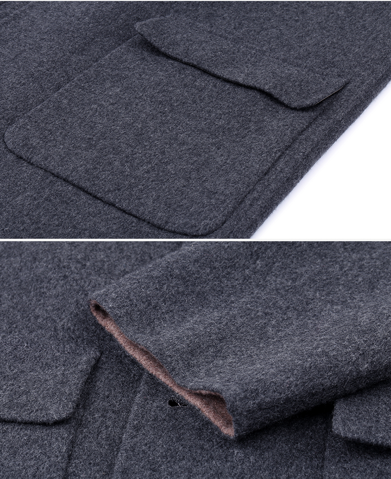 ERDOS mùa thu và mùa đông dài màu sắc tương phản hai mặt cashmere của nam giới áo E174K3006