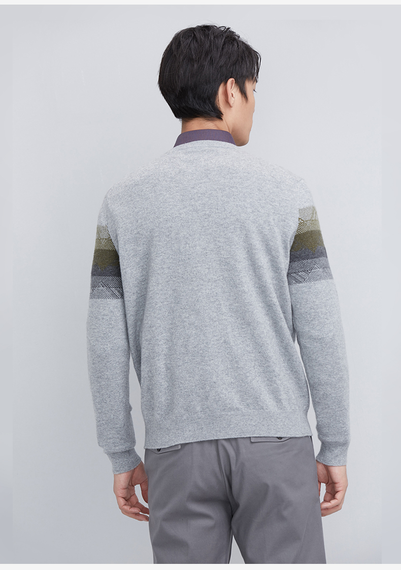 ERDOS mùa thu và mùa đông vòng cổ ảo gradient tinh khiết cashmere nam cashmere áo len E173A0056