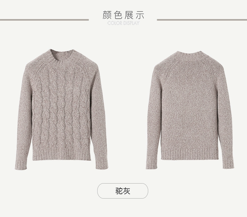 ERDOS mùa thu và mùa đông nửa cao cổ áo xoắn của nam giới áo len cashmere E174A0042