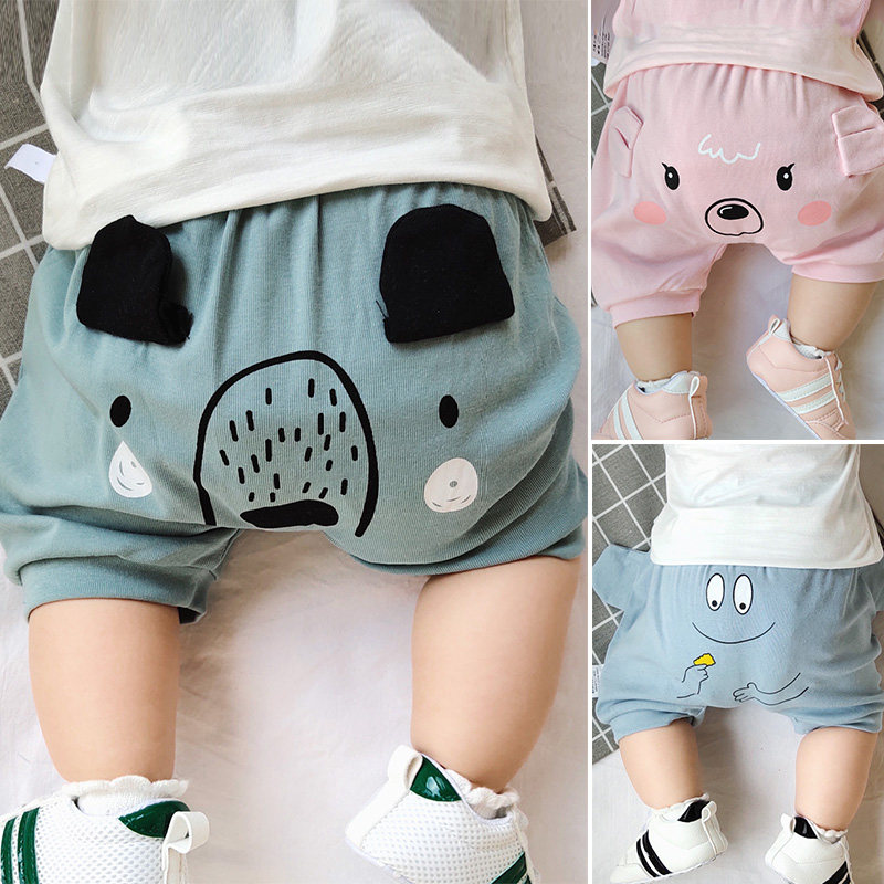 Baby big PP pants men's shorts big ass pants Baby women's pants Pure cotton outer wear small shorts big ass pants thin section