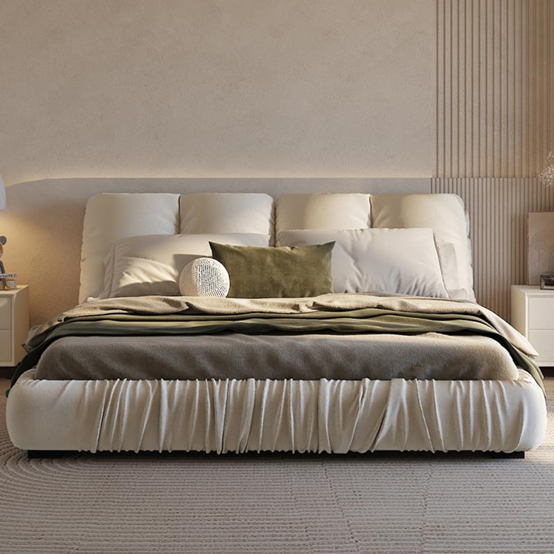 Nordic Tech Bunk Bed Brief Modern Light Extravaganza Nets Red-Silent Wind Bed Master Bedroom 2022 New Fabric Bed