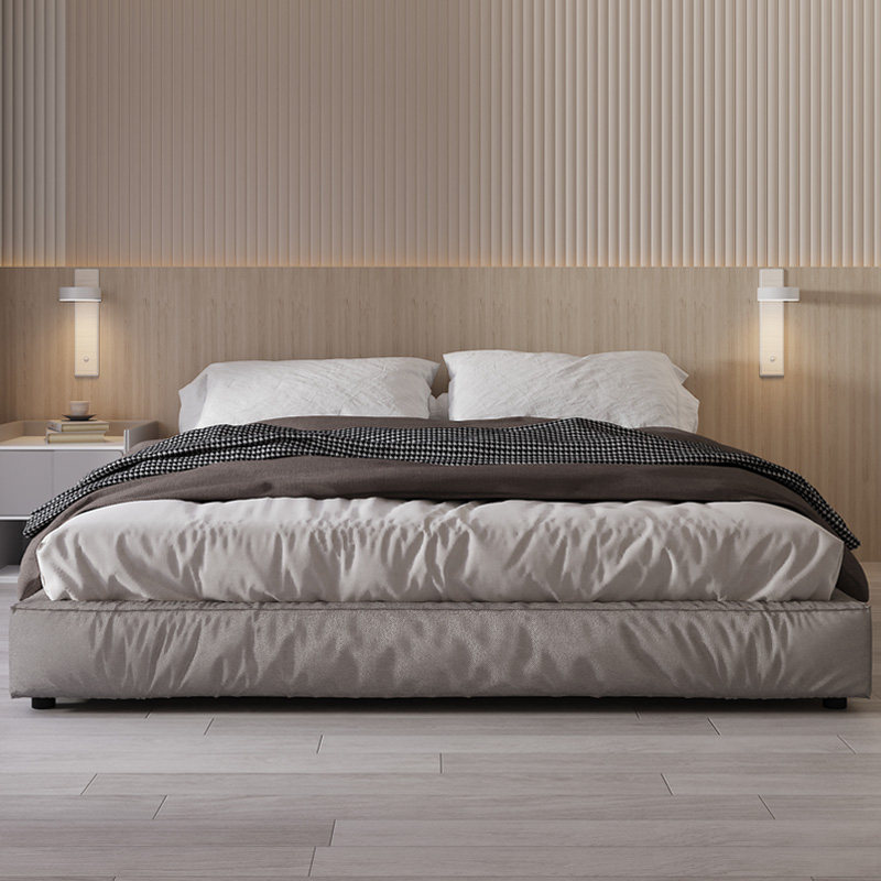 No Headboard Cloth Art Bed Modern Minima Day Style Tatami Light Lavish Bed Without Bedside Bed Frame Without Backrest Bed Wedding Bed