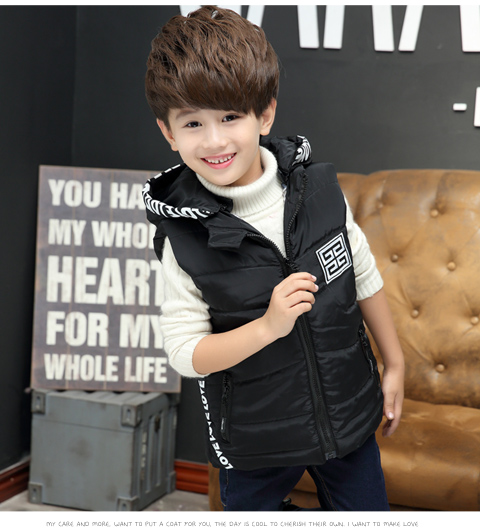 Trẻ em cộng với áo nhung cotton dày cho bé trai mùa thu và mùa đông thiếu nhi lớn mùa xuân mới vest vai mùa đông vest lỏng áo gile cho bé gái 7 tuổi