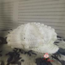 Douzimao Handicraft Workshop pure cotton thread hand-knitted crochet Japanese beret knitted hat with brim