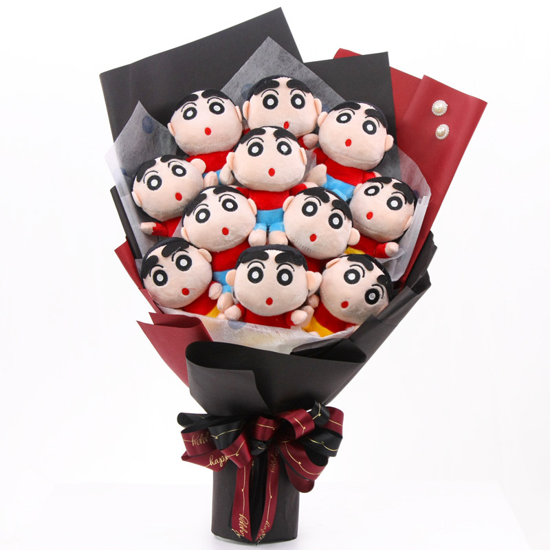 Cartoon bouquet little new doll flower crayon doll birthday gift to boy friends confess girl