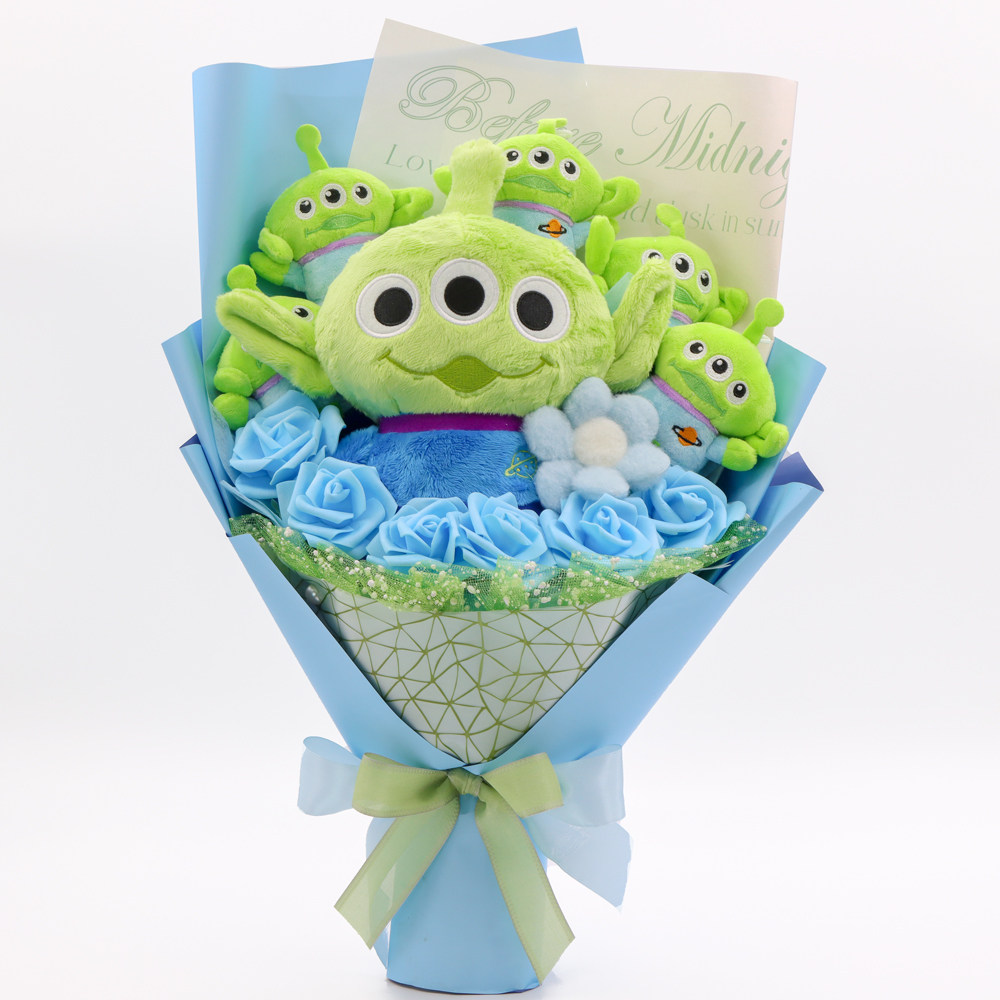 Cartoon Bouquet Doll Doll Doll Triple Eyed Monster Rose Flowers Birthday Gifts to Girlfriend Classmates Graduation Season