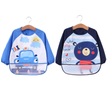 Baby eating bib hoe long sleeve baby wearing painting clothing children waterproof infant autumn and winter blouse