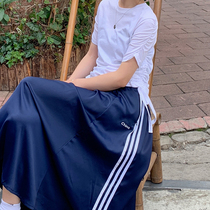 Red Hall short-sleeved T-shirt female 2021 summer new solid color micro-slim body slim round neck drawstring top tide