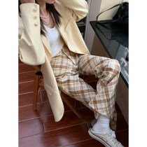 Pear pants children 2021 new spring and autumn High Street ins tide straight tube loose slim Joker high waist casual pants women