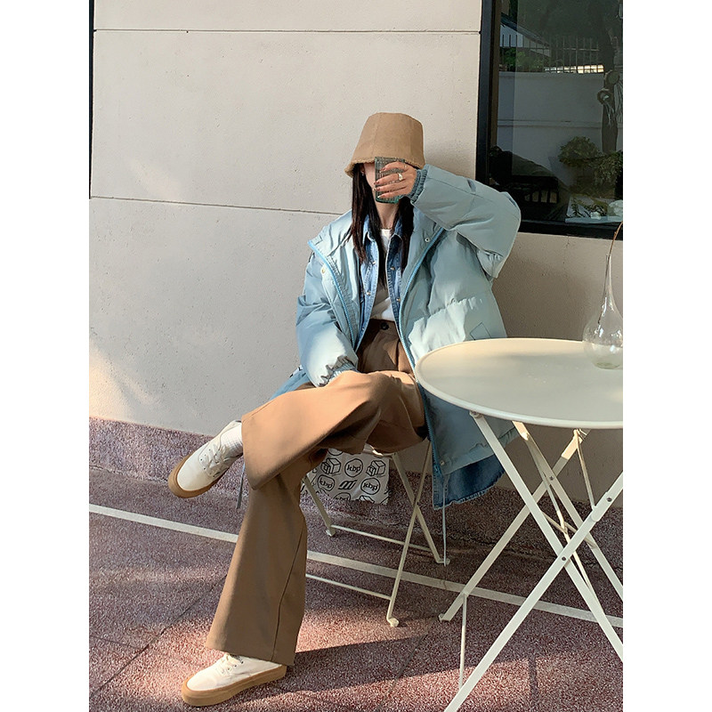 Red Man Pavilion cotton clothes Cotton clothes Women's autumn Winter 2022 New thickened cotton padded jacket Long version design Sensation Little Crowdcoat