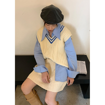 Red People Gallery Fashion Suit Women Autumn Winter 2022 New Port Wind Retro Chic Net Red Casual Knit Two Sets