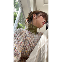 Red Peoples Pavilion High collar Undershirt Woman Autumn Winter set for 2022 New blouses with new blouses and swarm with a long sleeve t-shirt