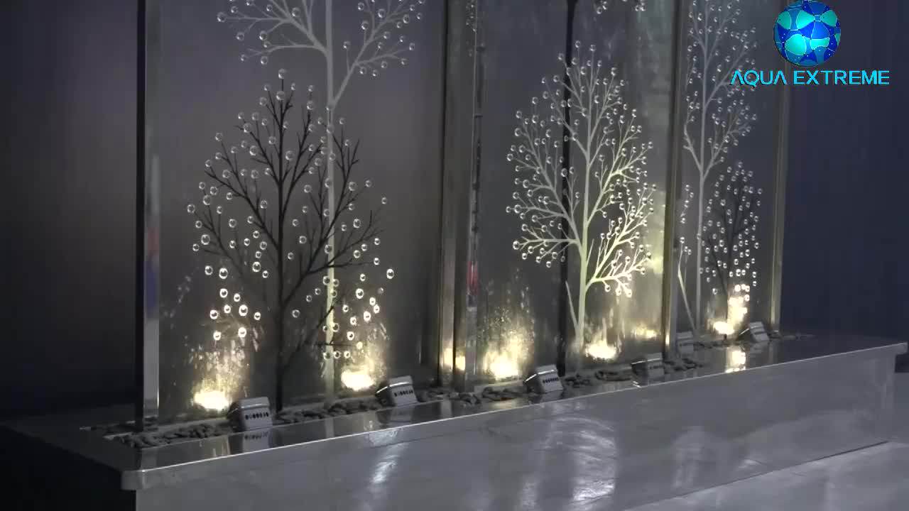 Hot Sale Luxury Intelligent Glow Waterfall Water Fountain Wall Art Water Feature Landscape For
