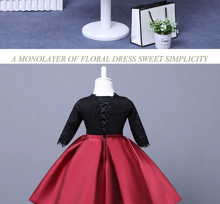 Cô gái Trang phục Piano Hoa Cô dâu Công chúa Váy Công chúa Đầm sinh nhật Đầm dự tiệc Tutu Black Winter đồ bộ cho bé gái