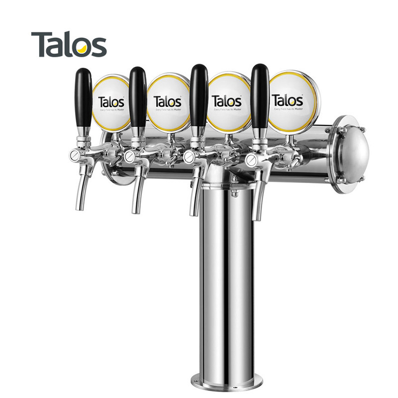 Talos Tarros Beer Distribution Equipment Bar Stainless Steel Beer Tower Small T Type 4 Holes Wine Column 1045406