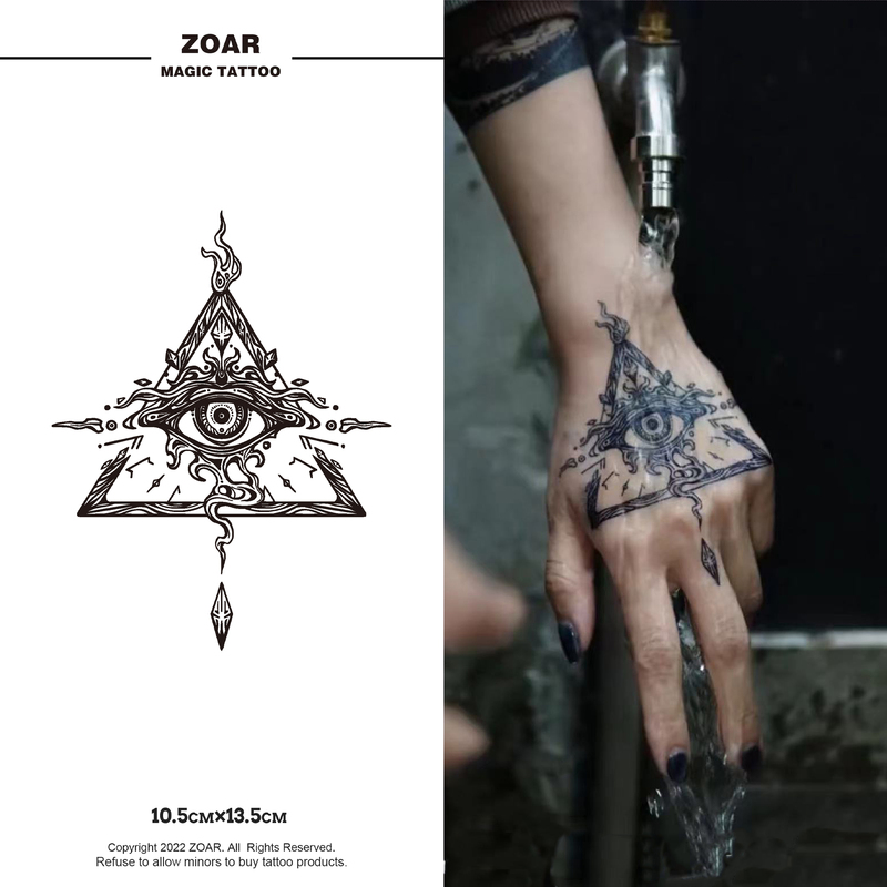 All-Seeing Eye丨 Herbal Tattoo Sticker Pattern for Men, Eyes, Arms, Legs, Waterproof, Long-Lasting, Realistic, Non-Fading