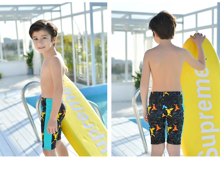 Trẻ em trai Chàng trai Đồ bơi Boxer Trung bình Cậu bé lớn Phần dài Áo tắm khô năm tốc độ Chuyên nghiệp Cuộc thi đào tạo Đồ bơi đồ bơi trẻ em cao cấp