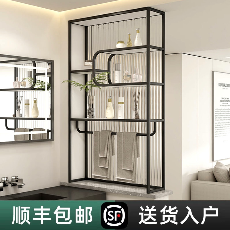 SF Express Бесплатная доставка раковина на половину стены Changhong стеклянная перегородка для хранения ванной комнаты экран из углеродистой стали металлический стеллаж