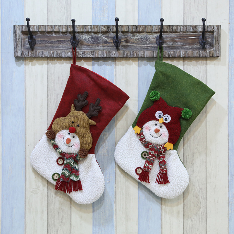 Christmas Decorations Jerks Christmas Socks Snowman Elk Festival Atmosphere Pendant Scene Arrangement Socks Gift Decorations