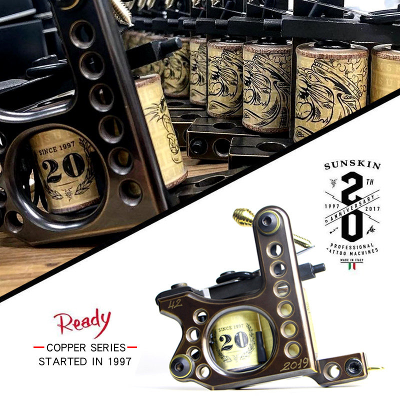 Italian Sunshine Tattoo Machine Original Clothing Readymade Pure Brass Fine version Spurring Blue coil machine cut wire machine to fog