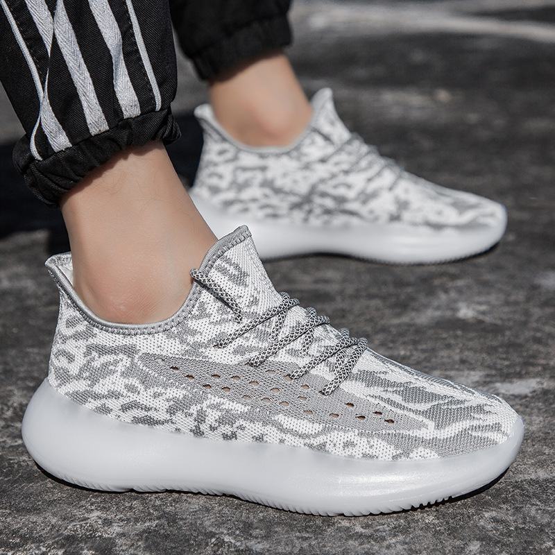Jiren foreign trade men's coconut shoes 350 Korean version tide 2020 spring new flying woven breathable casual sports shoes