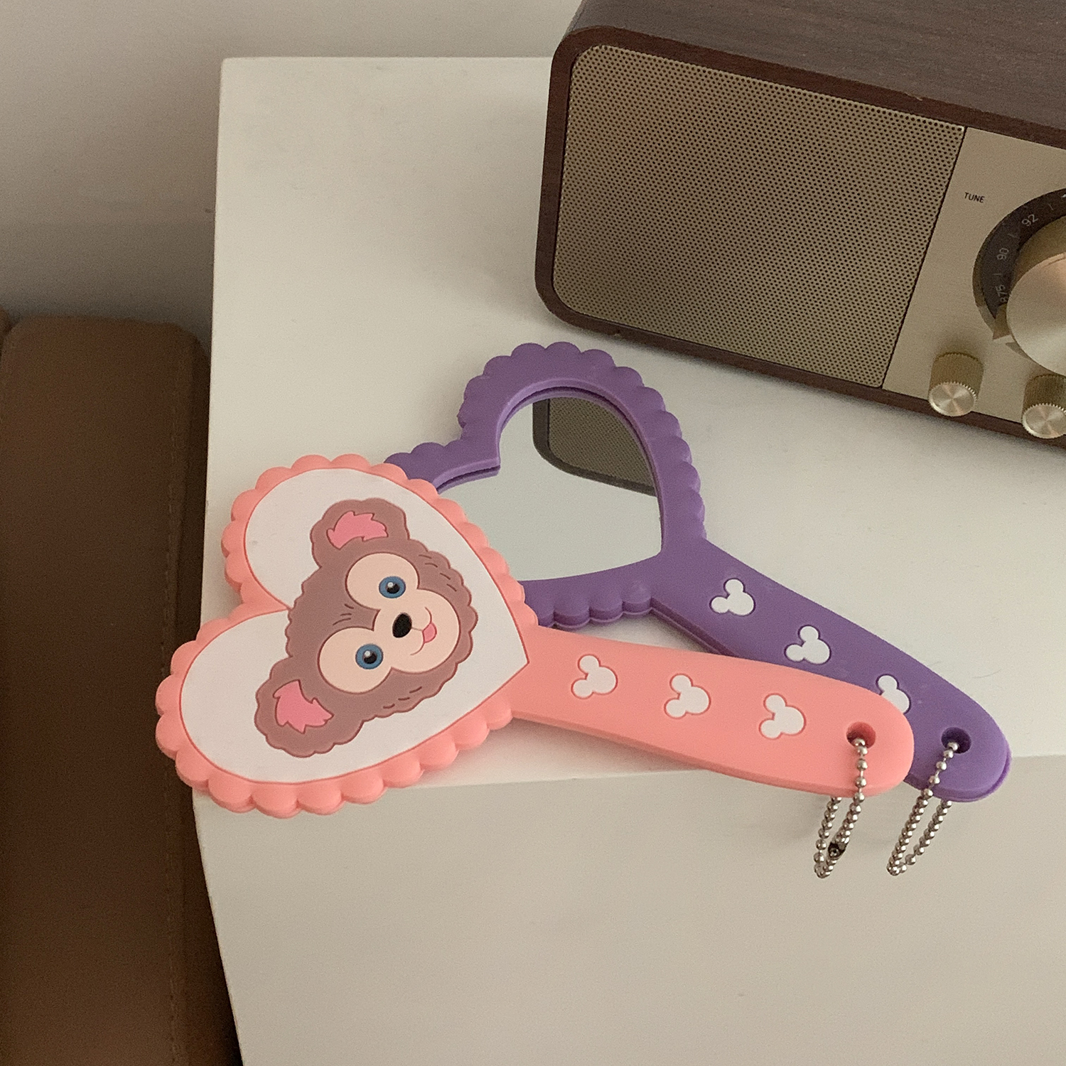 Xin Help Grocery Bunk With Cartoon Makeup Mirror Students Cute Portable Heart-shaped Round Makeup Mirror Make-up Mirror Woman