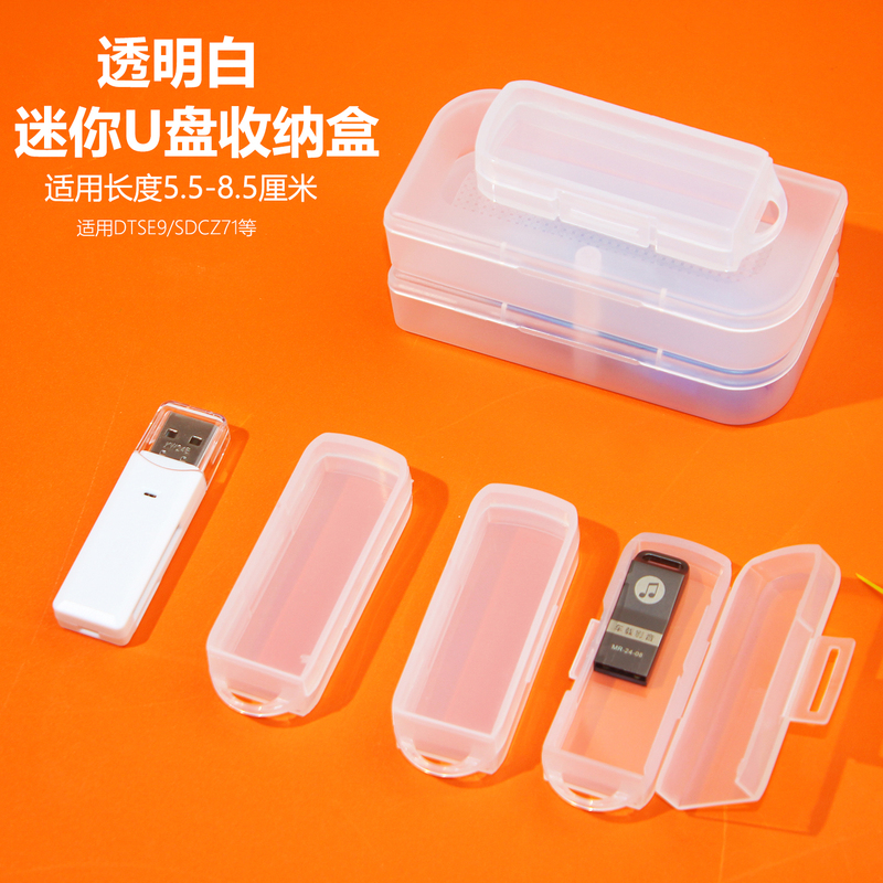 Mini USB Flash Drive and U-Disk Storage Box, Transparent White Earphone Cable Adapter Organizer Bag, Portable Electronic Digital Accessories Dustproof Mini USB Flash Drive and U-Disk Storage Box, Transparent White Earphone Cable Adapter Organizer Bag, Portable Electronic Digital Accessories Dustproof