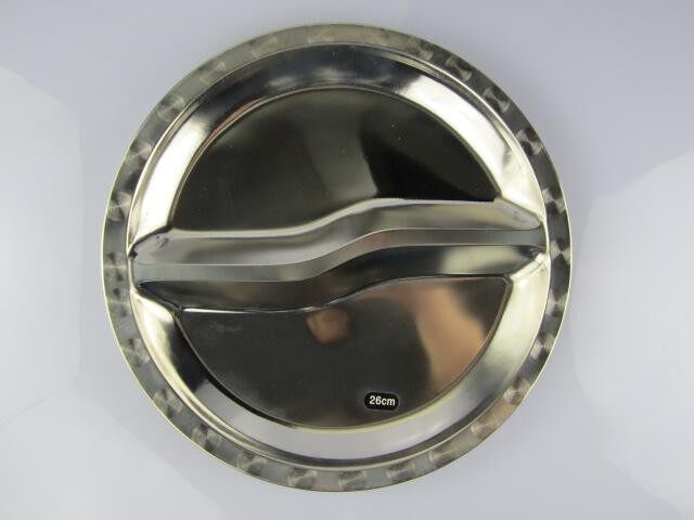 Stainless Steel Fast Food Dish Canteen Dinner Plate Children Dinner Plate Round Diger Fast Food Pan Huda-Taobao