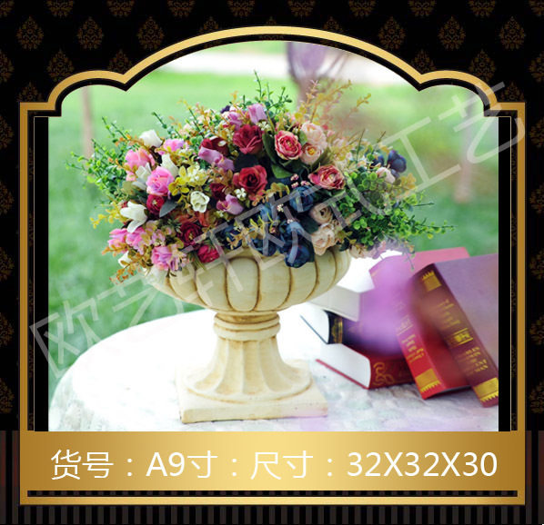 Wedding celebration Road leading European-style flower pot plaster Roman column photo Photographic Real View Props Hotel Villa Living Room Adornment