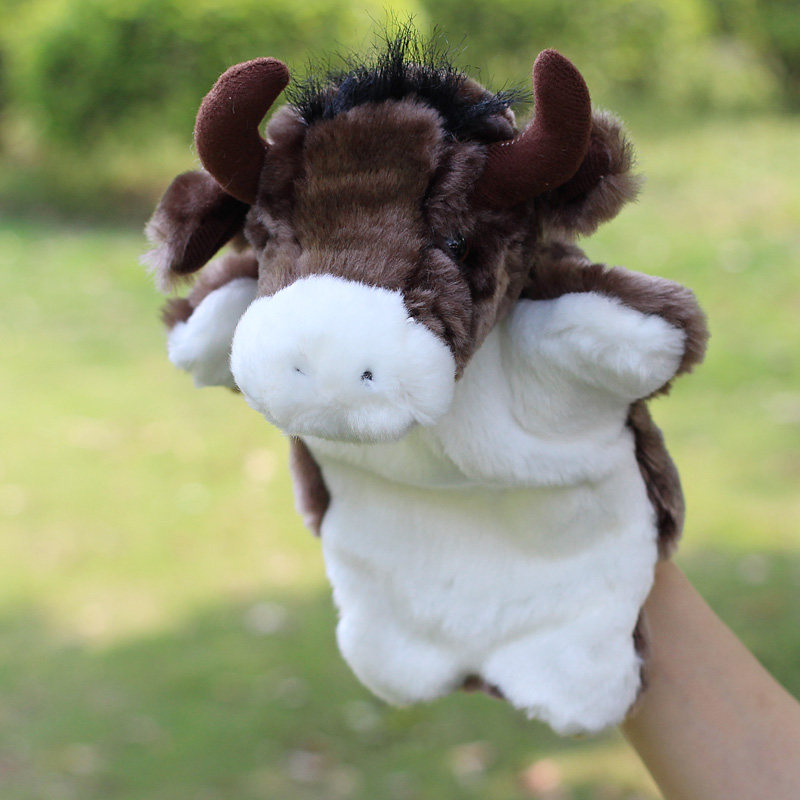 plush toy stuffed doll animal milk cow bull yak hand puppet baby