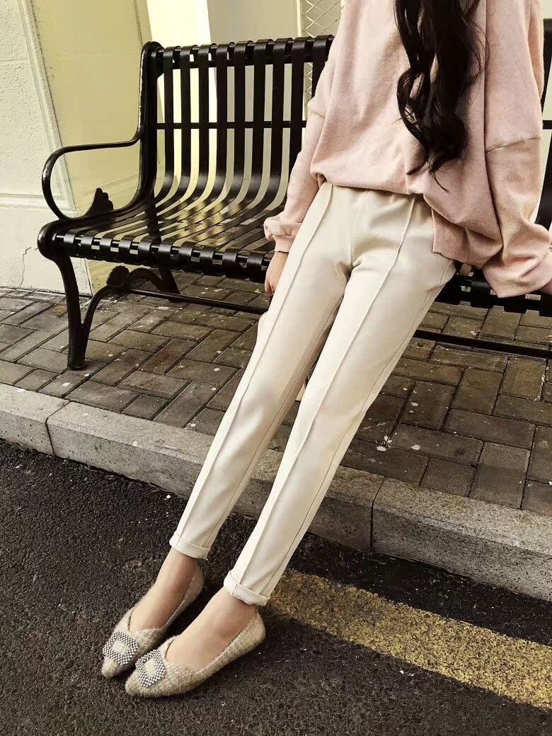 Mùa đông mới quần len eo cao kích thước lớn quần cà rốt lỏng lẻo phù hợp với quần ống khói ống quần Harlan chân quần phụ nữ quần nữ ống rộng