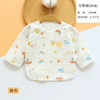 Клетчатый желтый двухслойный чистый хлопок весна и осень