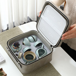 Ge Kiln Travel Tea Set Small Kit One Pot Four Cups Portable Bag Outdoor Home Camping Japanese Style Kung Fu Tea Brewing Pot