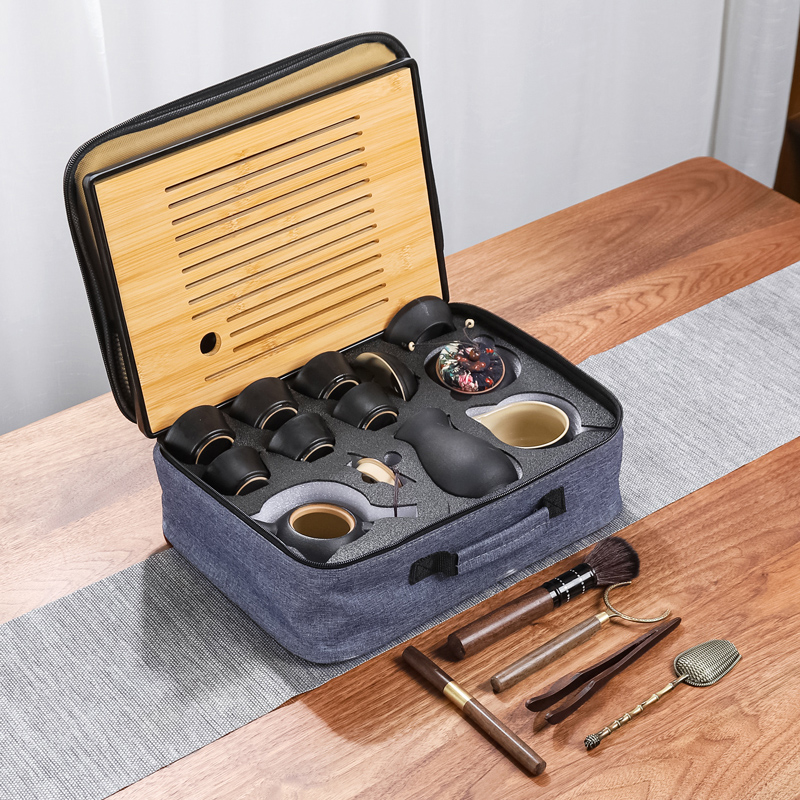 Travel small tea set kung fu tea cup home modern minimalist office brew teapot portable outdoor tea tray